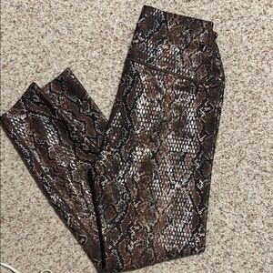 Carbon38 Snake Print Leggings - Brown and Black